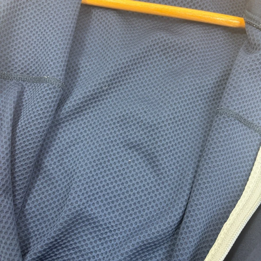 Alo Coolfit Mens Track Jacket Full Zip Navy Blue Gray Size Large - Picture 7 of 12